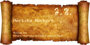 Hertzka Norbert névjegykártya